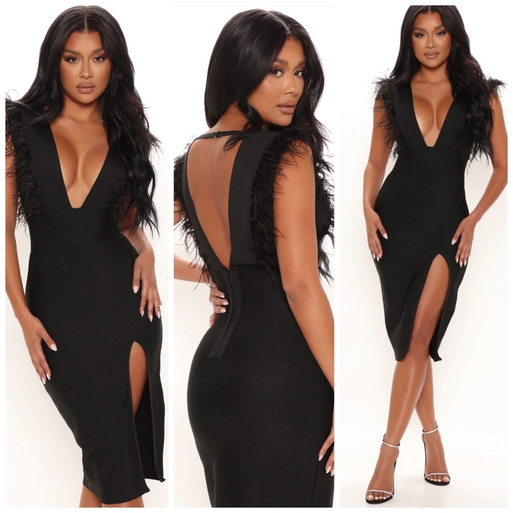 Fashion Nova Dinner in Milan Bandage Midi Dress